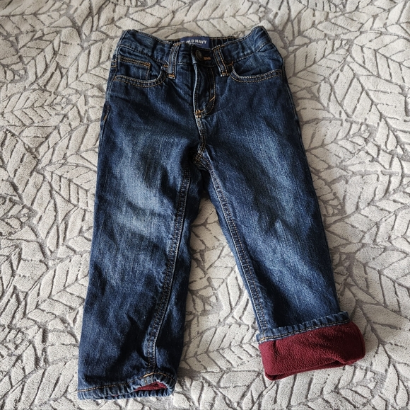 Old Navy Fleece Lined Jeans Toddler Boy's 2T - Picture 1 of 2